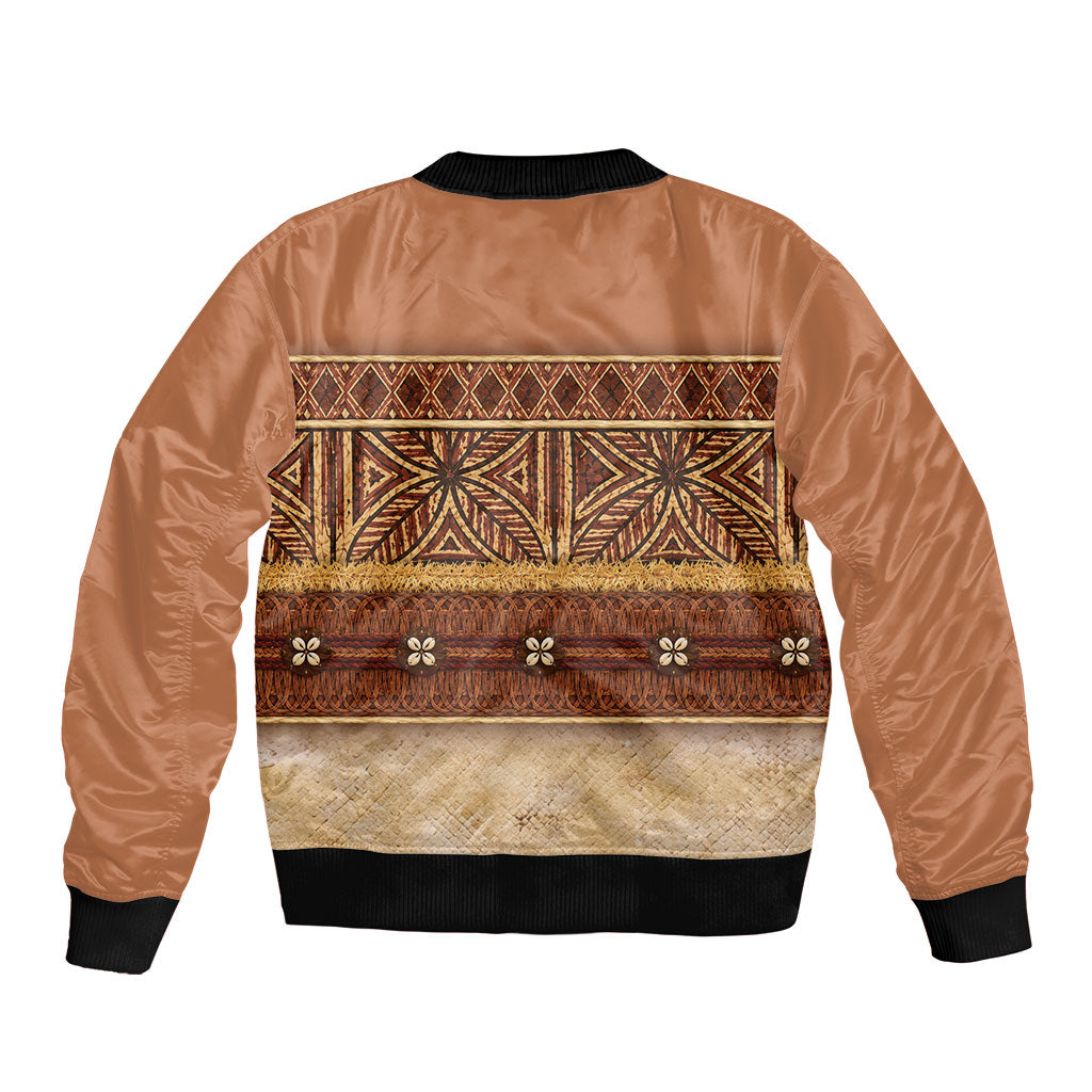Polynesian Princess Inspired Cosplay Costume Sleeve Zip Bomber Jacket Traditional Tapa Pattern