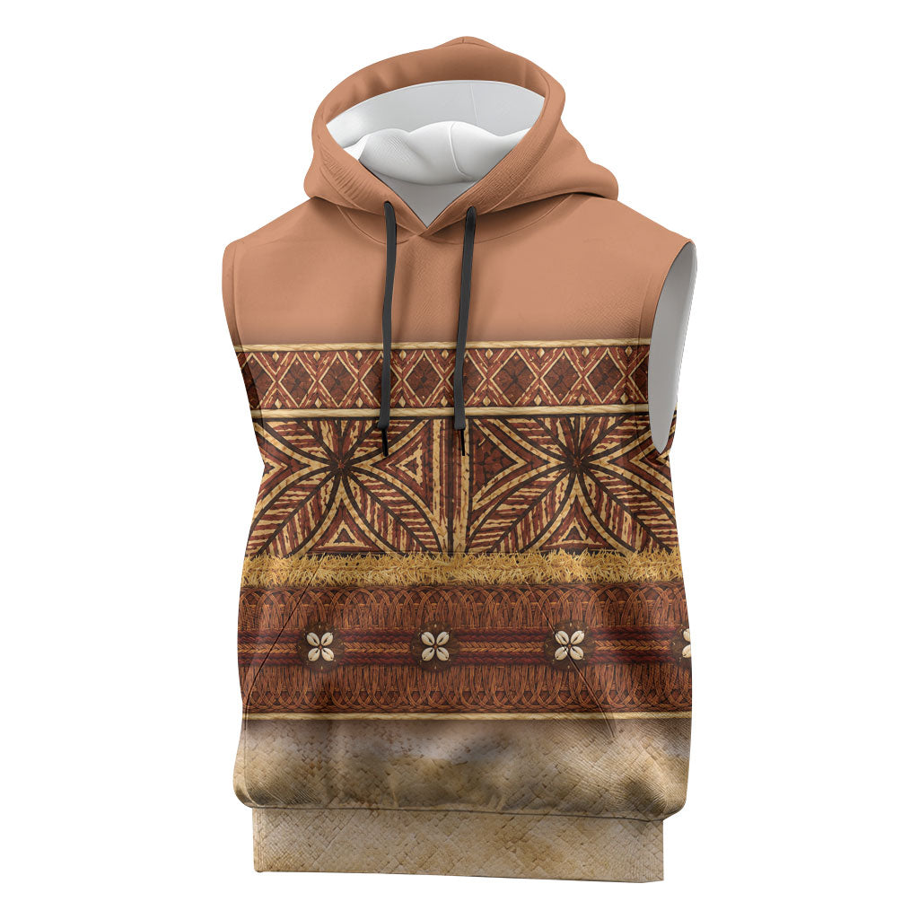 Polynesian Princess Inspired Cosplay Costume Sleeveless Hoodie Traditional Tapa Pattern