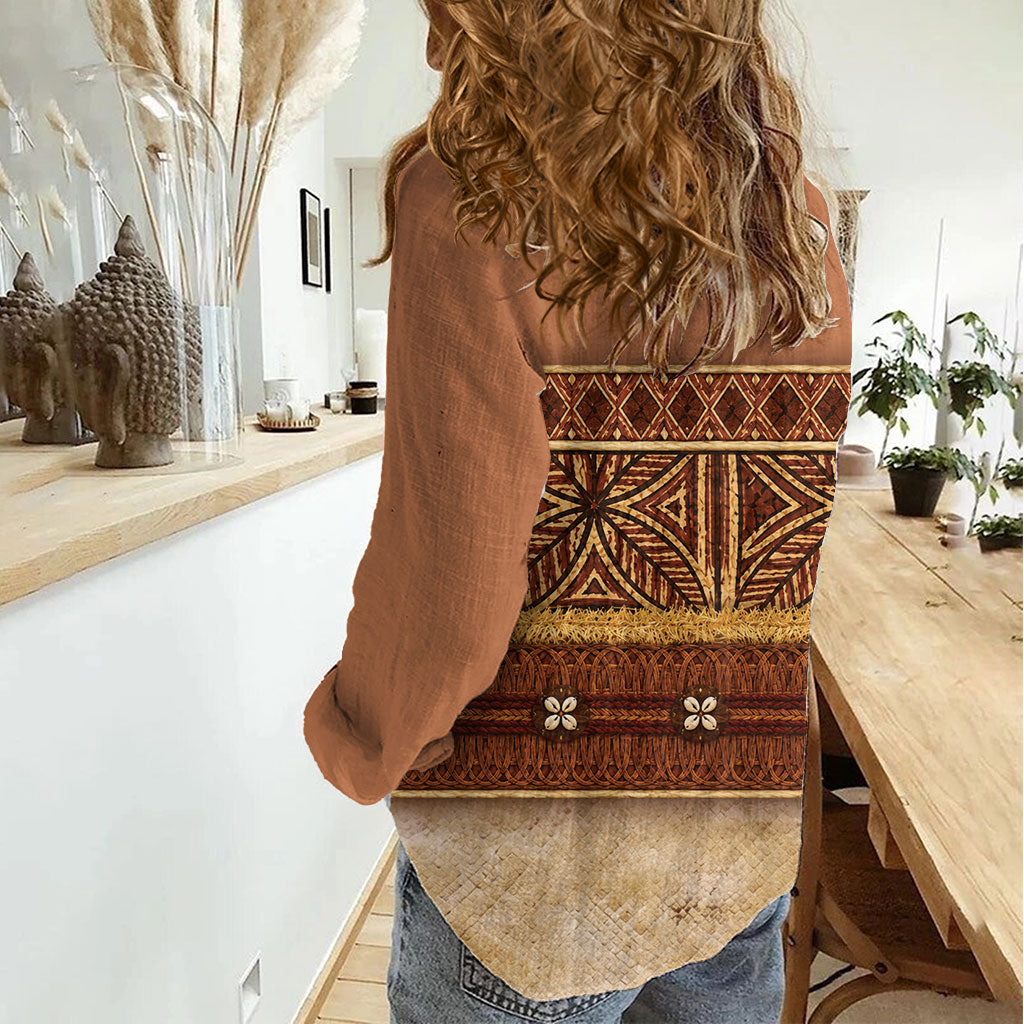 Polynesian Princess Inspired Cosplay Costume Women Casual Shirt Traditional Tapa Pattern