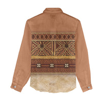 Polynesian Princess Inspired Cosplay Costume Women Casual Shirt Traditional Tapa Pattern