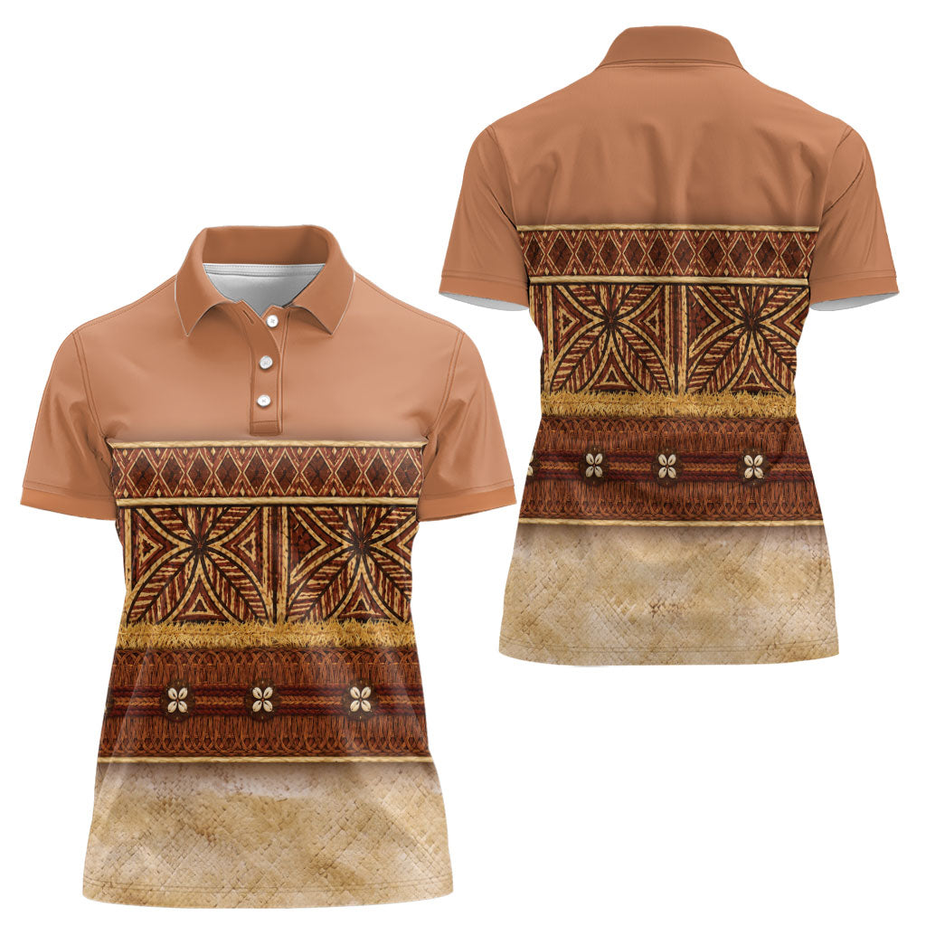 Polynesian Princess Inspired Cosplay Costume Women Polo Shirt Traditional Tapa Pattern