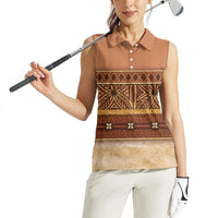 Polynesian Princess Inspired Cosplay Costume Women Sleeveless Polo Shirt Traditional Tapa Pattern