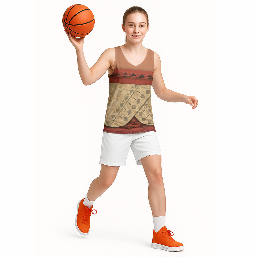 Island Elder Inspired Costume Basketball Jersey Polynesian Tribal Pattern