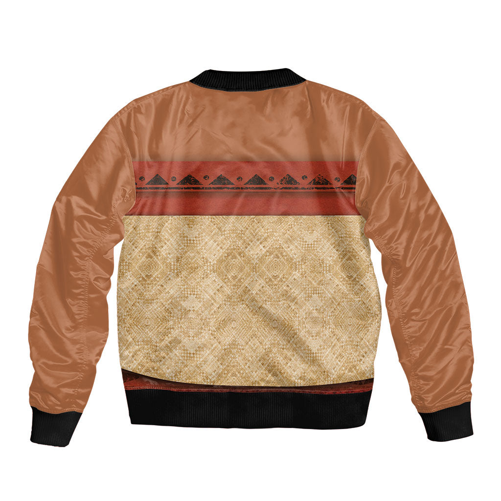 Island Elder Inspired Costume Bomber Jacket Polynesian Tribal Pattern