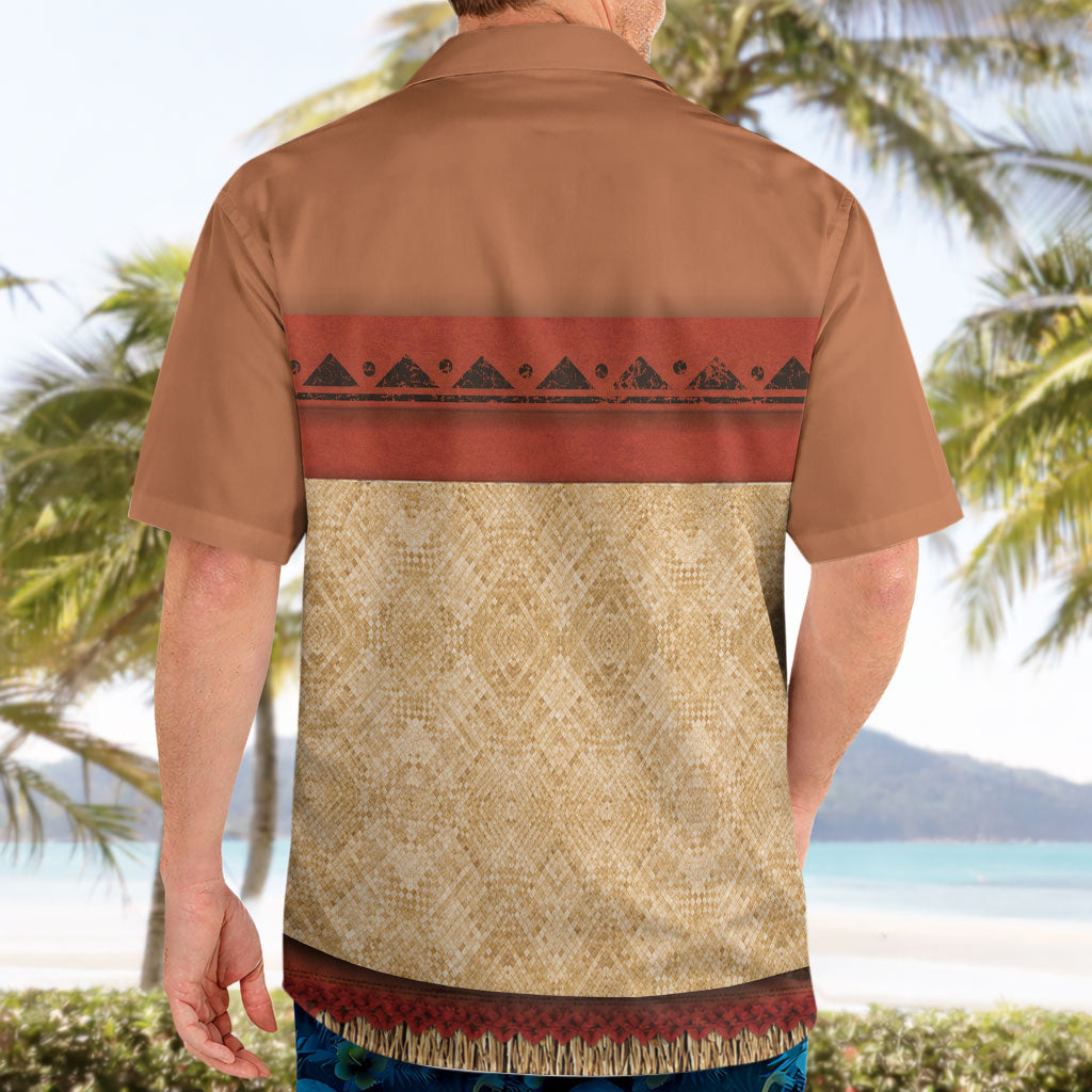 Island Elder Inspired Costume Hawaiian Shirt Polynesian Tribal Pattern
