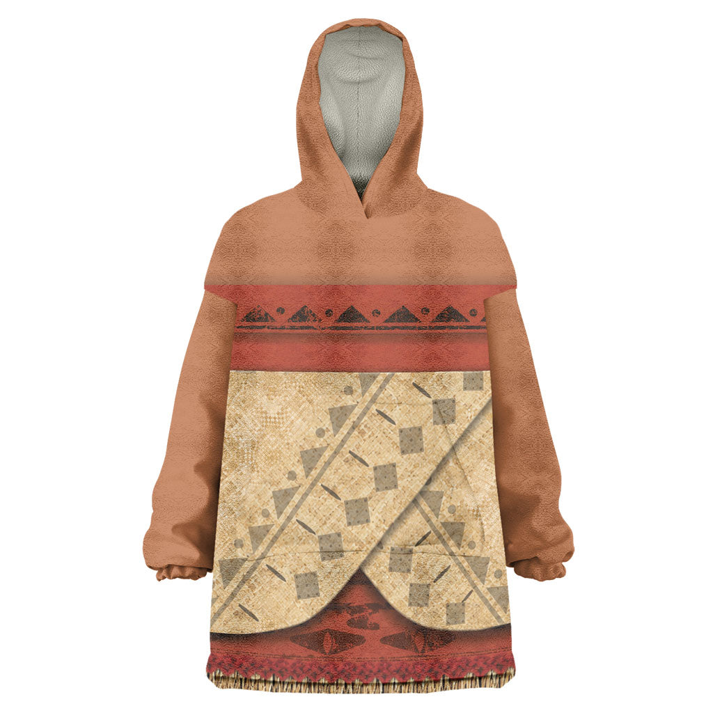 Island Elder Inspired Costume Wearable Blanket Hoodie Polynesian Tribal Pattern