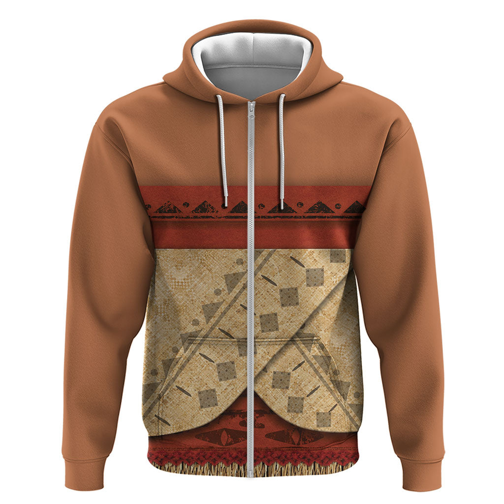 Island Elder Inspired Costume Zip Hoodie Polynesian Tribal Pattern
