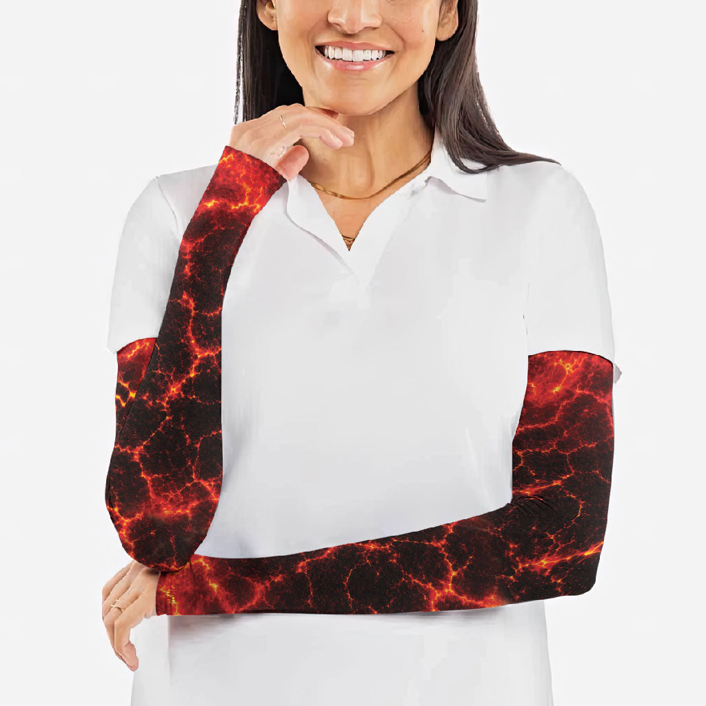 Lava Monster Costume Arm Sleeves Fiery Lava Spiral