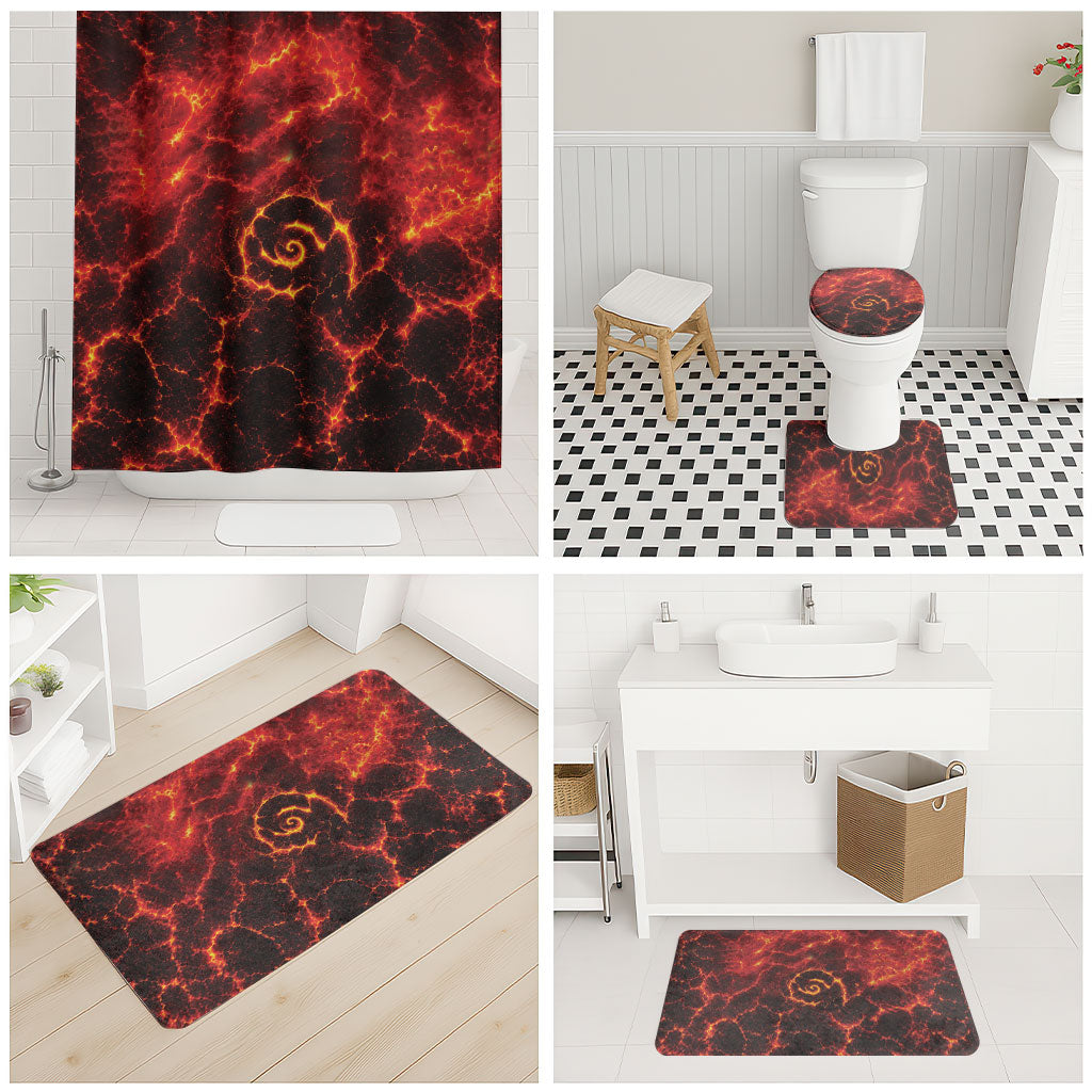 Lava Monster Costume Bathroom Set Fiery Lava Spiral