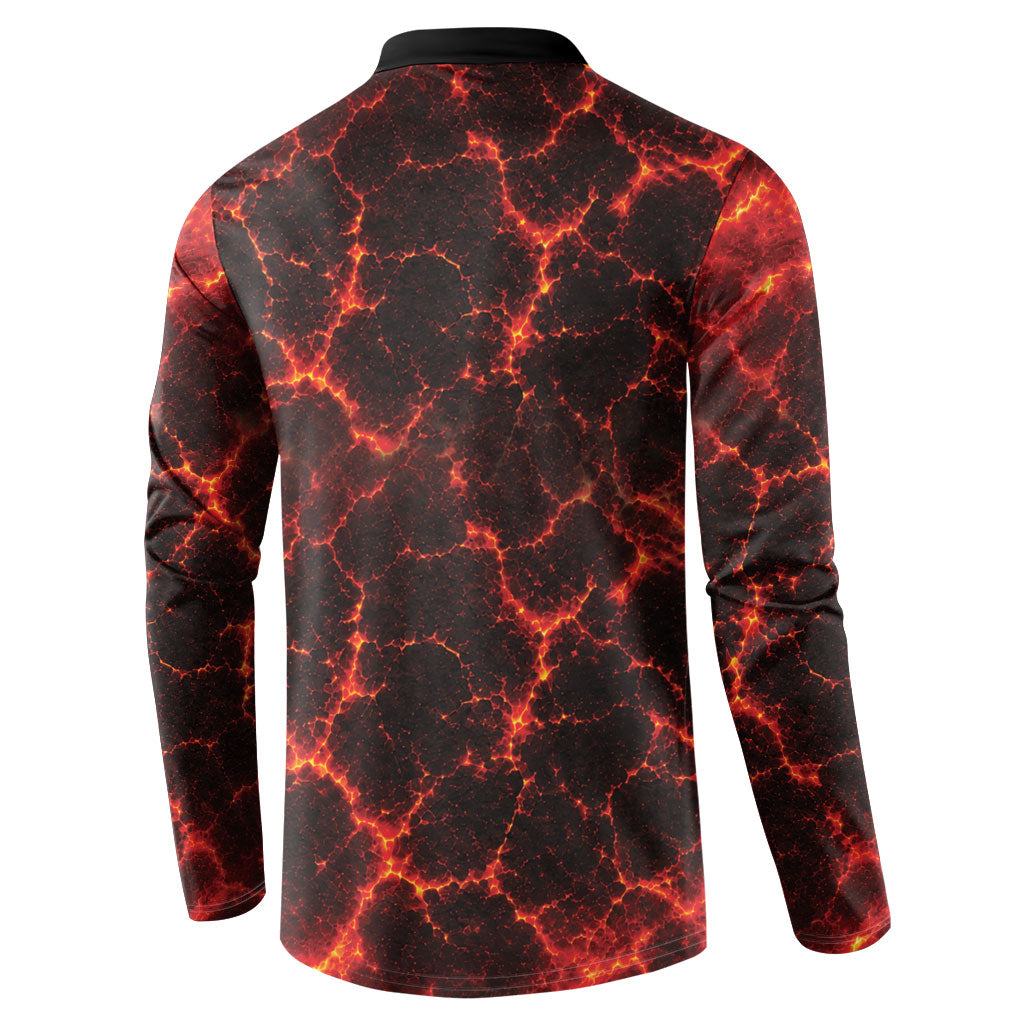 Lava Monster Costume Button Sweatshirt Fiery Lava Spiral