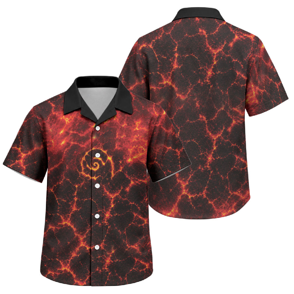 Lava Monster Costume Family Matching Mermaid Dress and Hawaiian Shirt Fiery Lava Spiral