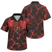 Lava Monster Costume Family Matching Short Sleeve Bodycon Dress and Hawaiian Shirt Fiery Lava Spiral