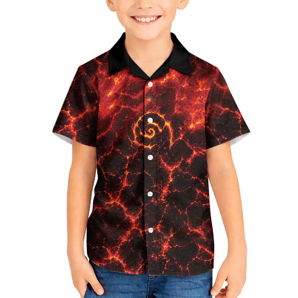 Lava Monster Costume Kid Hawaiian Shirt Fiery Lava Spiral