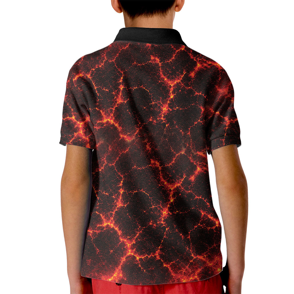 Lava Monster Costume Kid Polo Shirt Fiery Lava Spiral