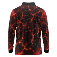 Lava Monster Costume Long Sleeve Polo Shirt Fiery Lava Spiral