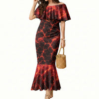 Lava Monster Costume Mermaid Dress Fiery Lava Spiral