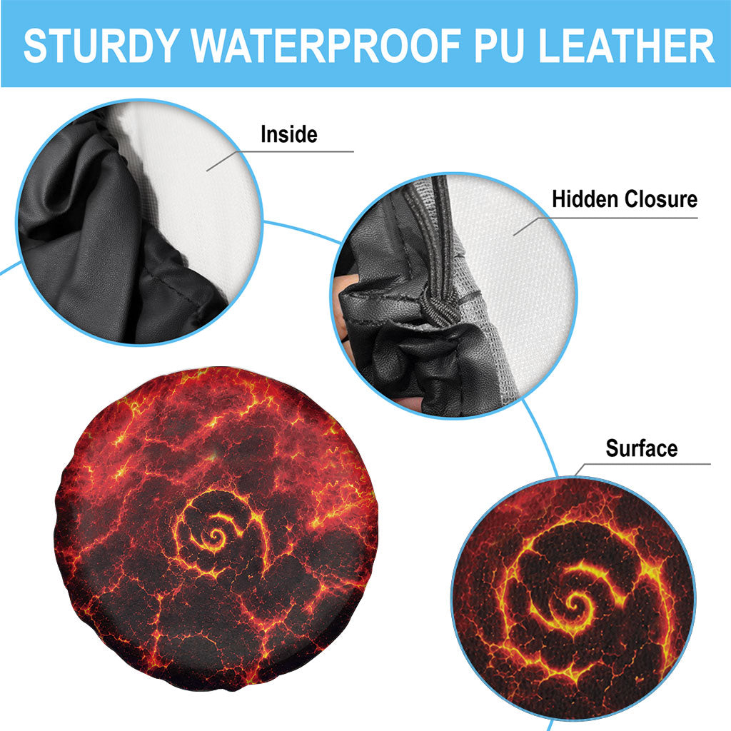 Lava Monster Costume Spare Tire Cover Fiery Lava Spiral