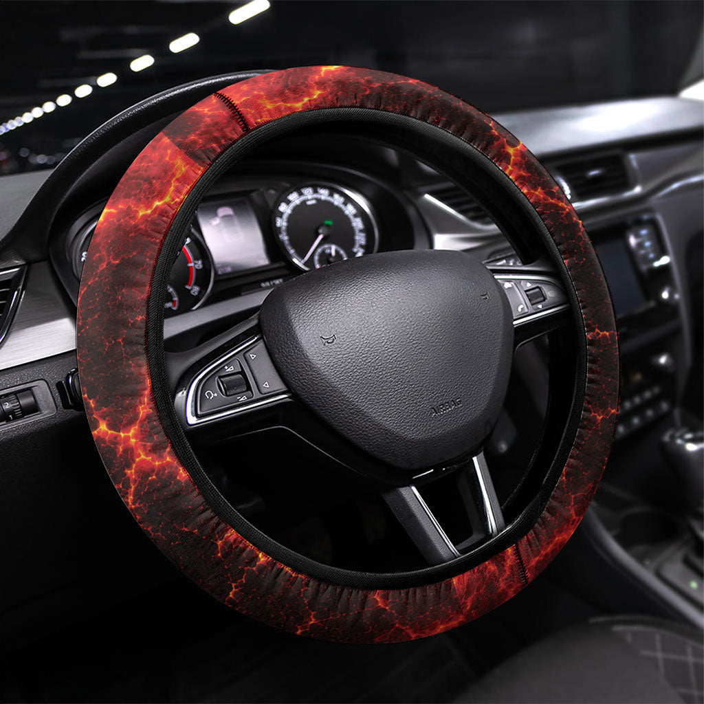 Lava Monster Costume Steering Wheel Cover Fiery Lava Spiral