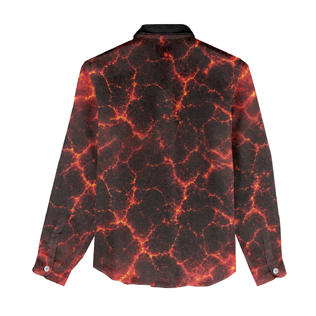 Lava Monster Costume Women Casual Shirt Fiery Lava Spiral