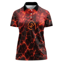 Lava Monster Costume Women Polo Shirt Fiery Lava Spiral