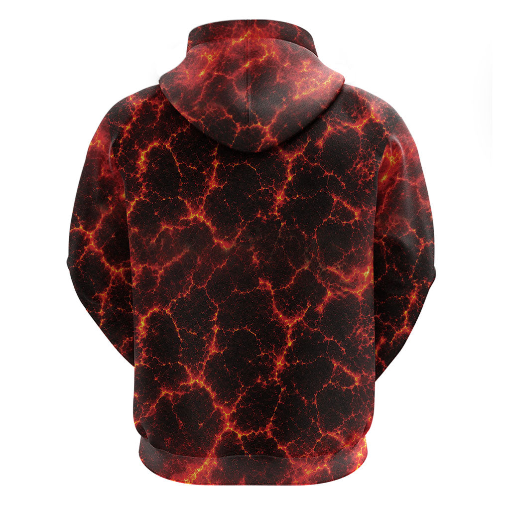 Lava Monster Costume Zip Hoodie Fiery Lava Spiral