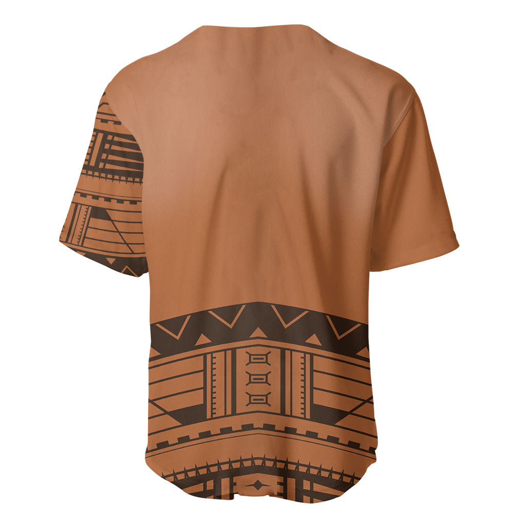 Polynesian Chief Inspired Costume Baseball Jersey Tribal Pattern With Tooth Necklace