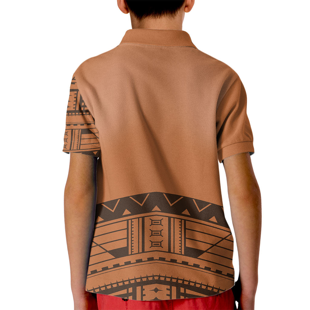 Polynesian Chief Inspired Costume Kid Polo Shirt Tribal Pattern With Tooth Necklace