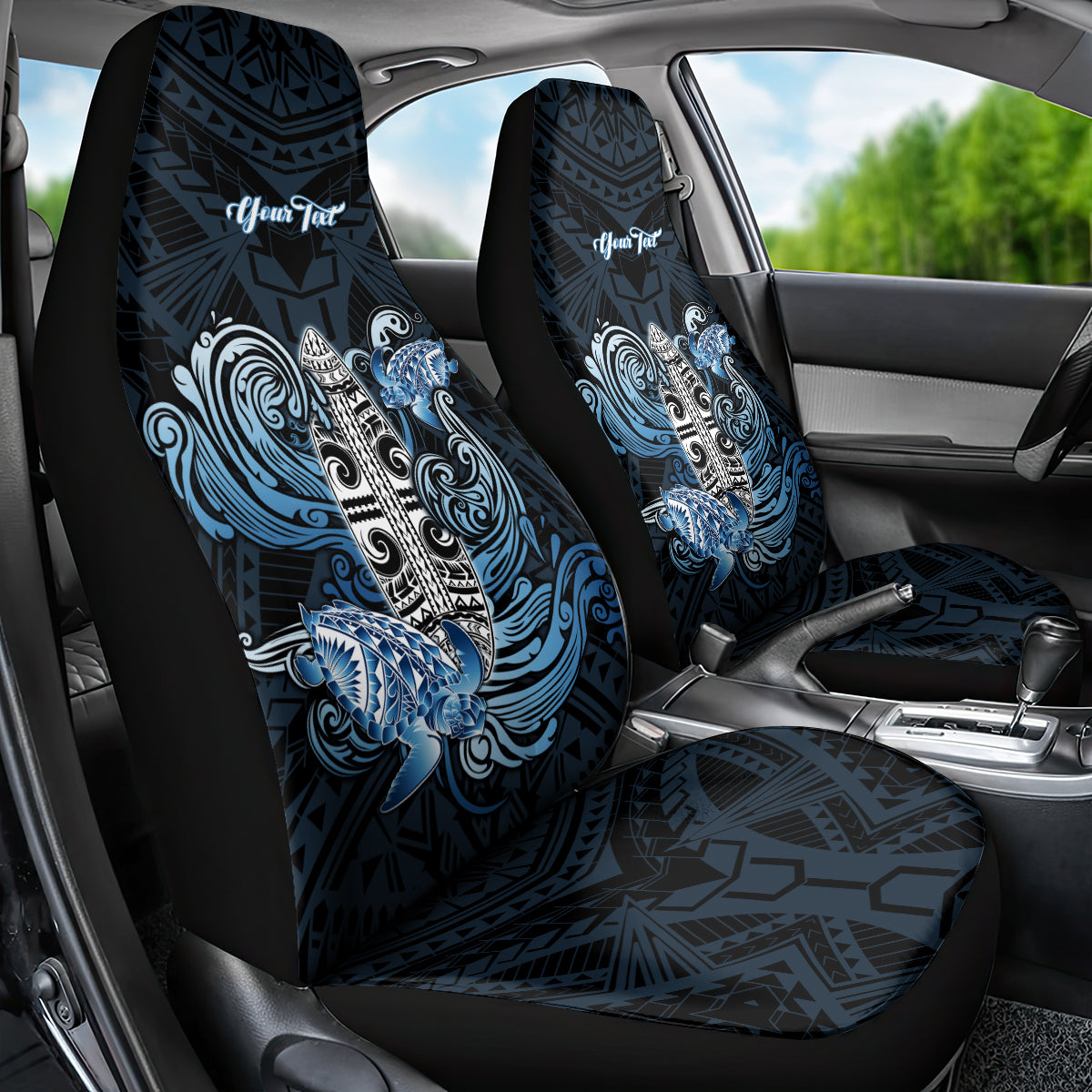 Personalised Polynesia Go Surfing Car Seat Cover The Pacific Wave Of Water LT05 - Polynesian Pride