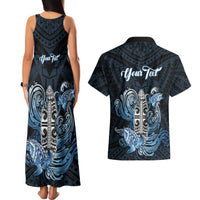 Personalised Polynesia Go Surfing Couples Matching Tank Maxi Dress and Hawaiian Shirt The Pacific Wave Of Water LT05 - Polynesian Pride