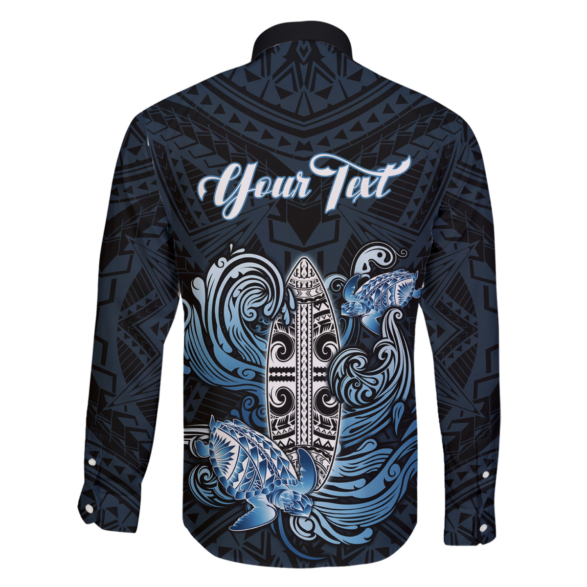 Personalised Polynesia Go Surfing Family Matching Short Sleeve Bodycon Dress and Hawaiian Shirt The Pacific Wave Of Water LT05 - Polynesian Pride