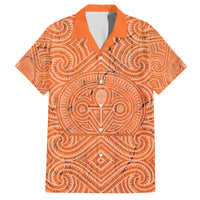 Personalised Lapita Culture Family Matching Off Shoulder Long Sleeve Dress and Hawaiian Shirt Iconic Double Face Pattern LT05 Dad's Shirt - Short Sleeve Brown - Polynesian Pride