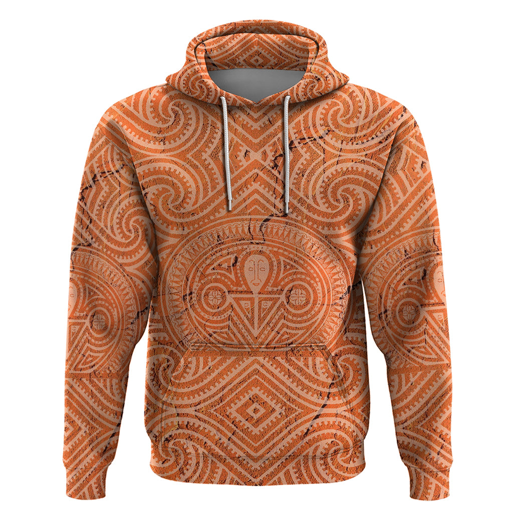 Personalised Lapita Culture Hoodie Iconic Double Face Pattern LT05 Brown - Polynesian Pride