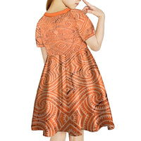 Personalised Lapita Culture Kid Short Sleeve Dress Iconic Double Face Pattern LT05 - Polynesian Pride