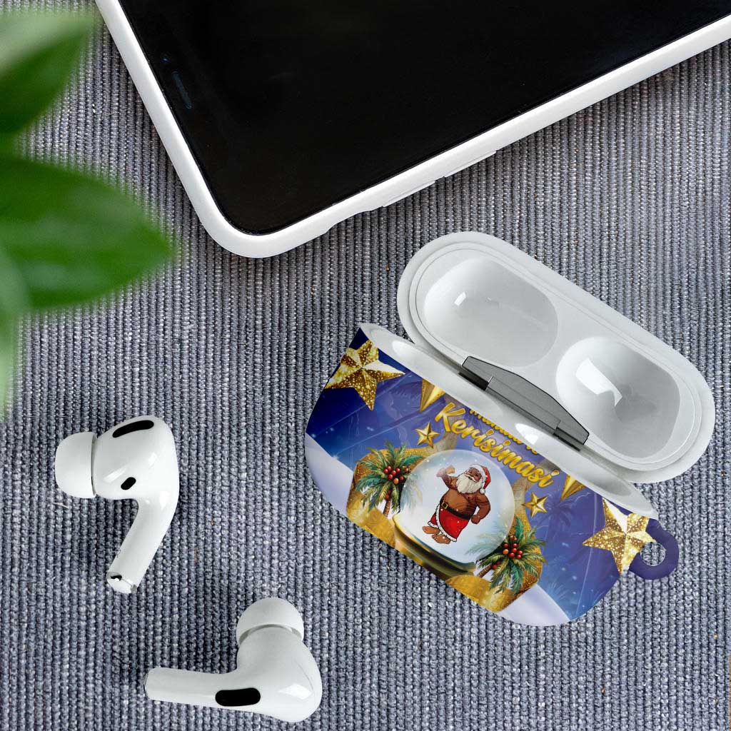 Samoa Christmas AirPods Case Snow Globe With Samoan Santa - Polynesian Pride