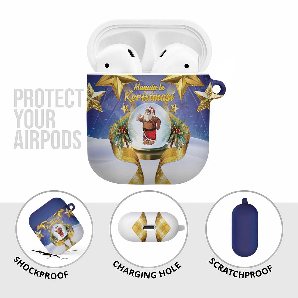 Samoa Christmas AirPods Case Snow Globe With Samoan Santa - Polynesian Pride