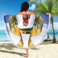 Samoa Christmas Beach Blanket Snow Globe With Samoan Santa - Polynesian Pride