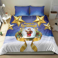 Samoa Christmas Bedding Set Snow Globe With Samoan Santa - Polynesian Pride