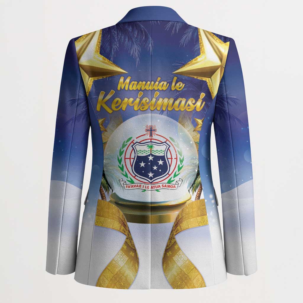 Samoa Christmas Blazer Snow Globe With Samoan Santa - Polynesian Pride