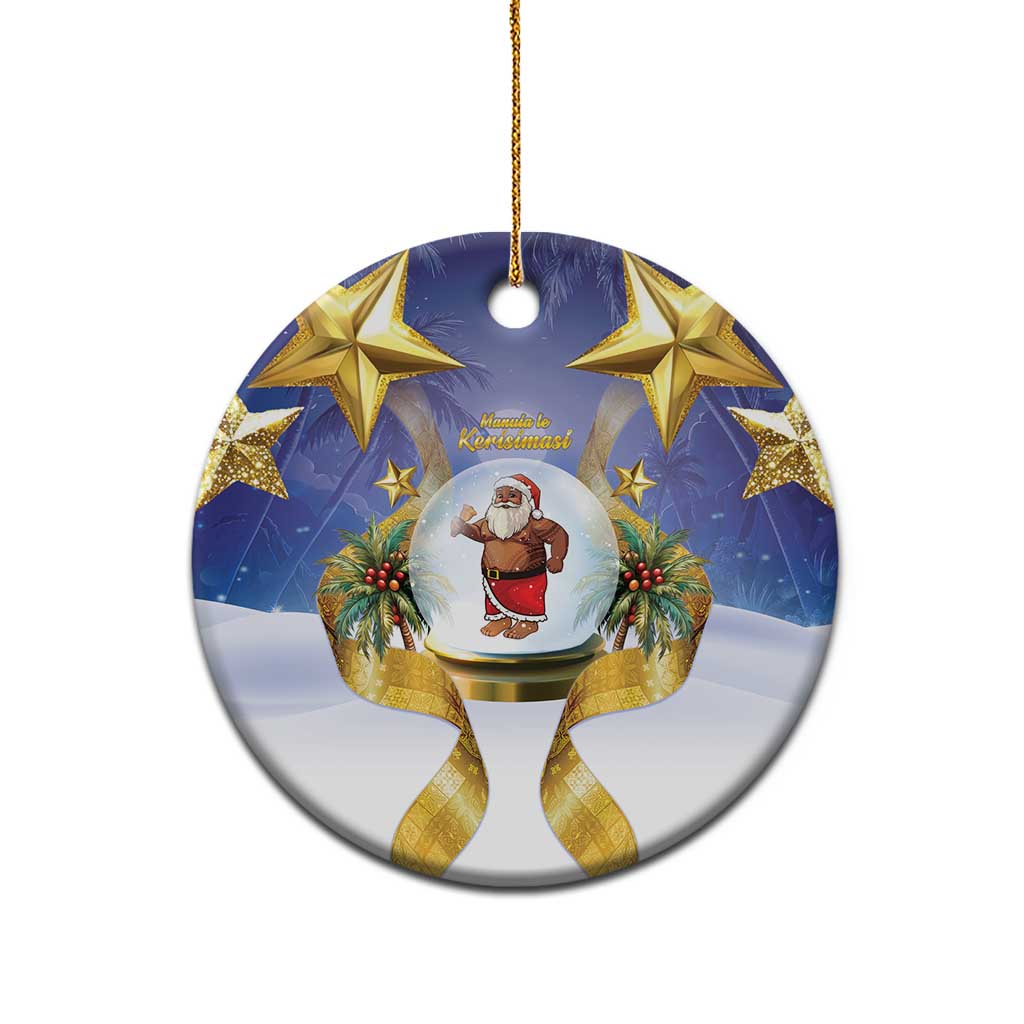 Samoa Christmas Ceramic Ornament Snow Globe With Samoan Santa - Polynesian Pride