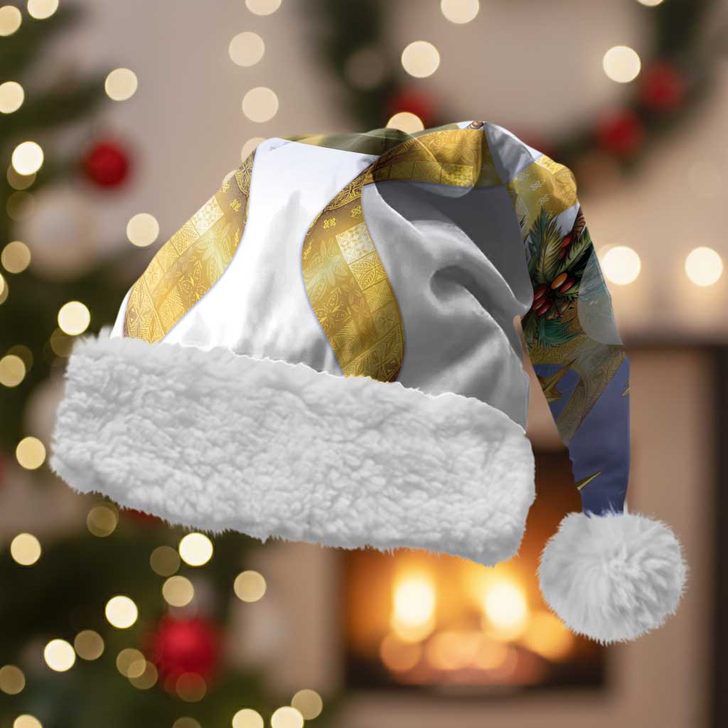 Samoa Christmas Santa Hat Snow Globe With Samoan Santa - Polynesian Pride