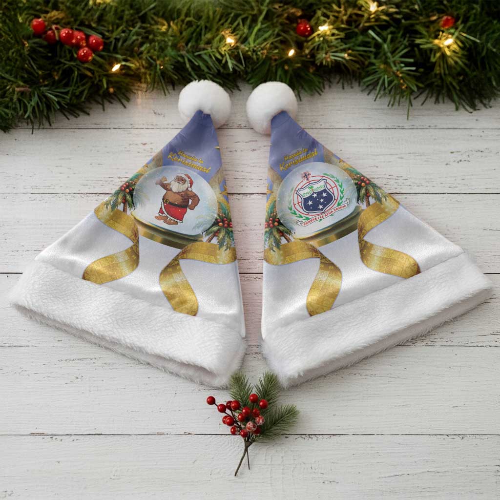 Samoa Christmas Santa Hat Snow Globe With Samoan Santa - Polynesian Pride