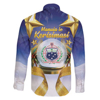 Samoa Christmas Family Matching Long Sleeve Bodycon Dress and Hawaiian Shirt Snow Globe With Samoan Santa - Polynesian Pride