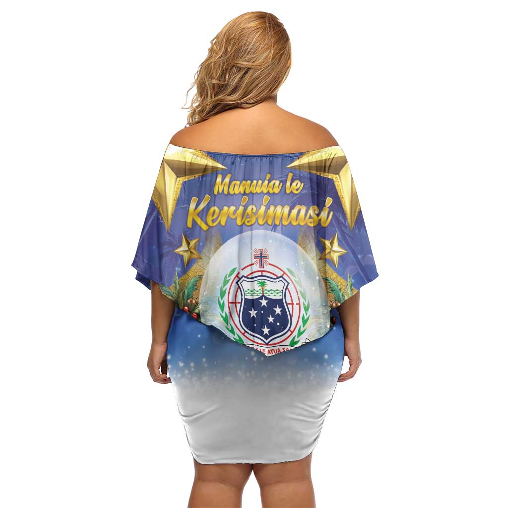 Samoa Christmas Family Matching Off Shoulder Short Dress and Hawaiian Shirt Snow Globe With Samoan Santa - Polynesian Pride