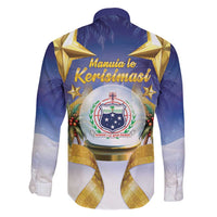 Samoa Christmas Family Matching Short Sleeve Bodycon Dress and Hawaiian Shirt Snow Globe With Samoan Santa - Polynesian Pride