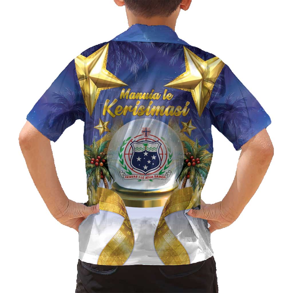 Samoa Christmas Family Matching Tank Maxi Dress and Hawaiian Shirt Snow Globe With Samoan Santa - Polynesian Pride