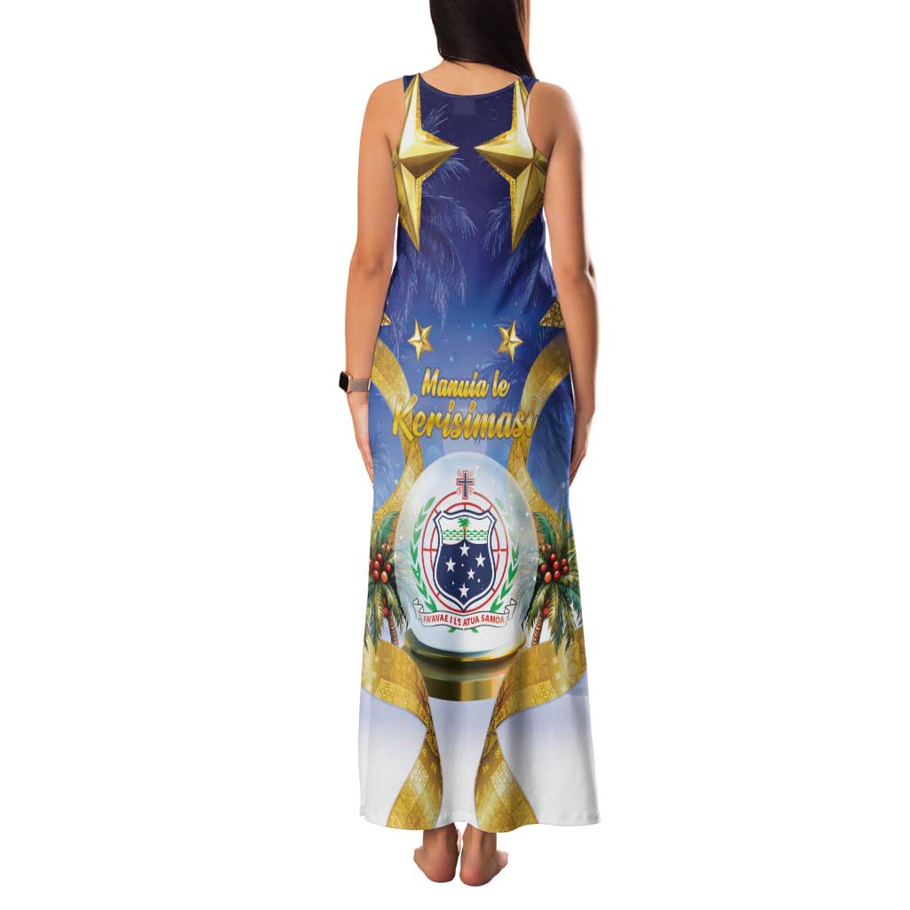 Samoa Christmas Family Matching Tank Maxi Dress and Hawaiian Shirt Snow Globe With Samoan Santa - Polynesian Pride