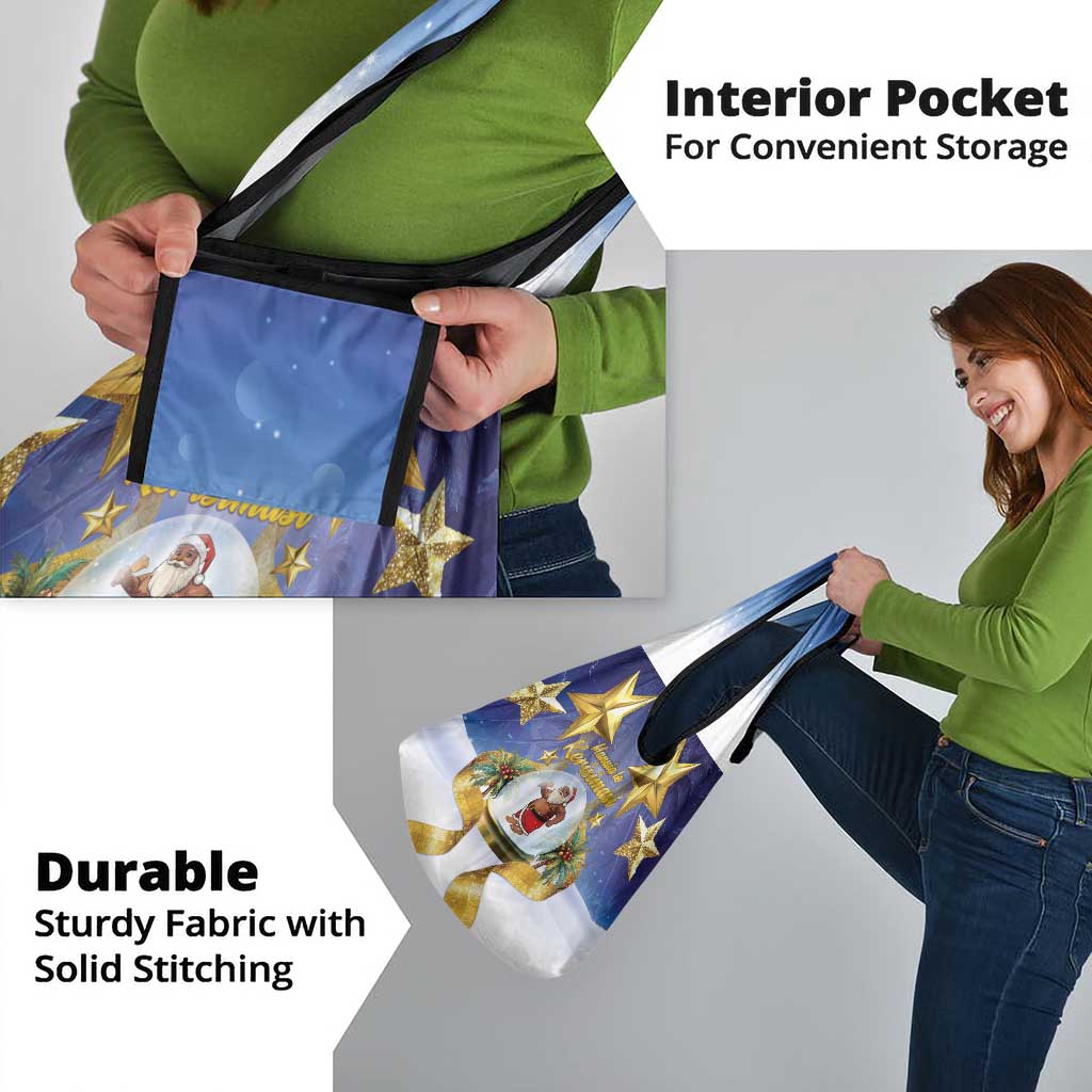 Samoa Christmas Grocery Bag Snow Globe With Samoan Santa - Polynesian Pride