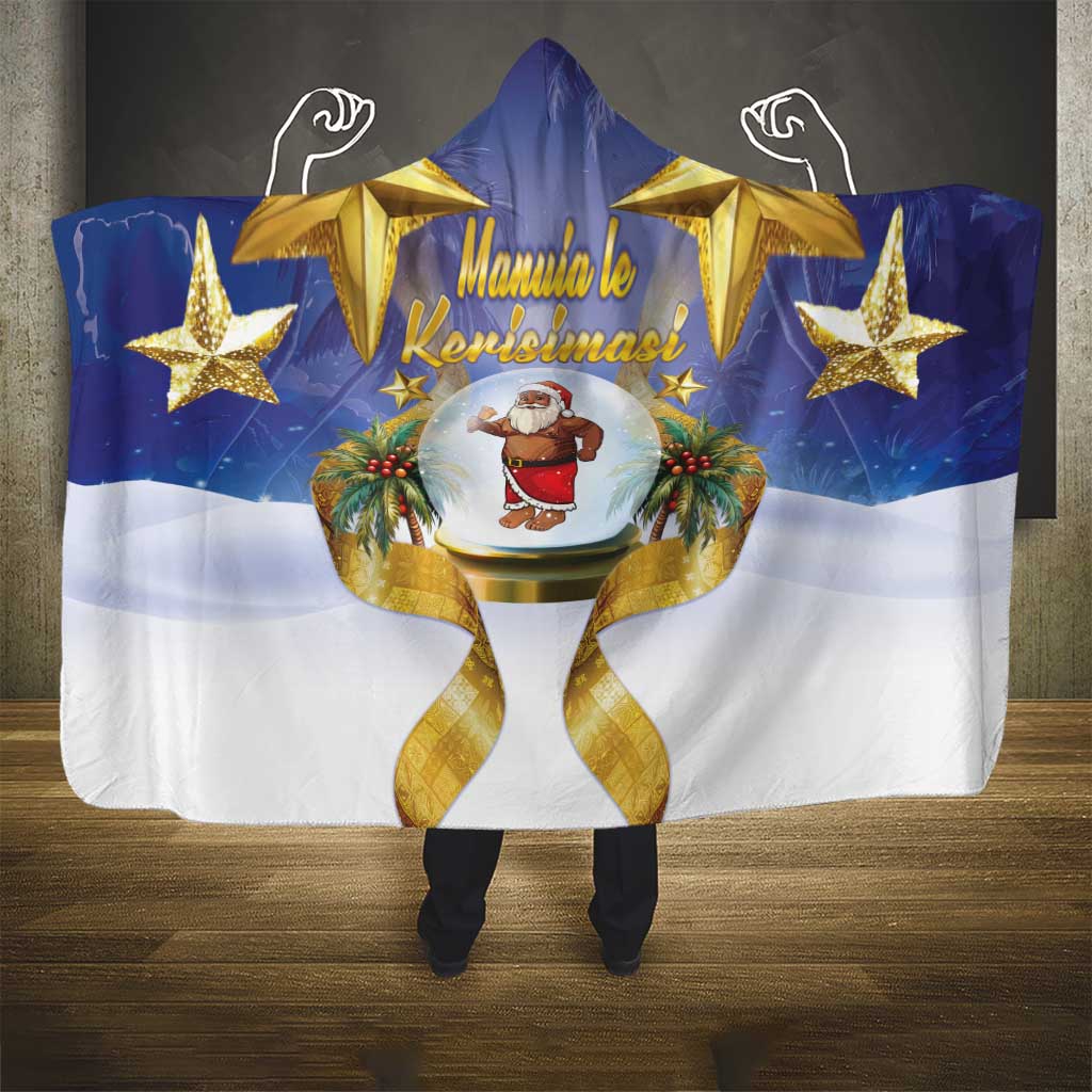 Samoa Christmas Hooded Blanket Snow Globe With Samoan Santa - Polynesian Pride