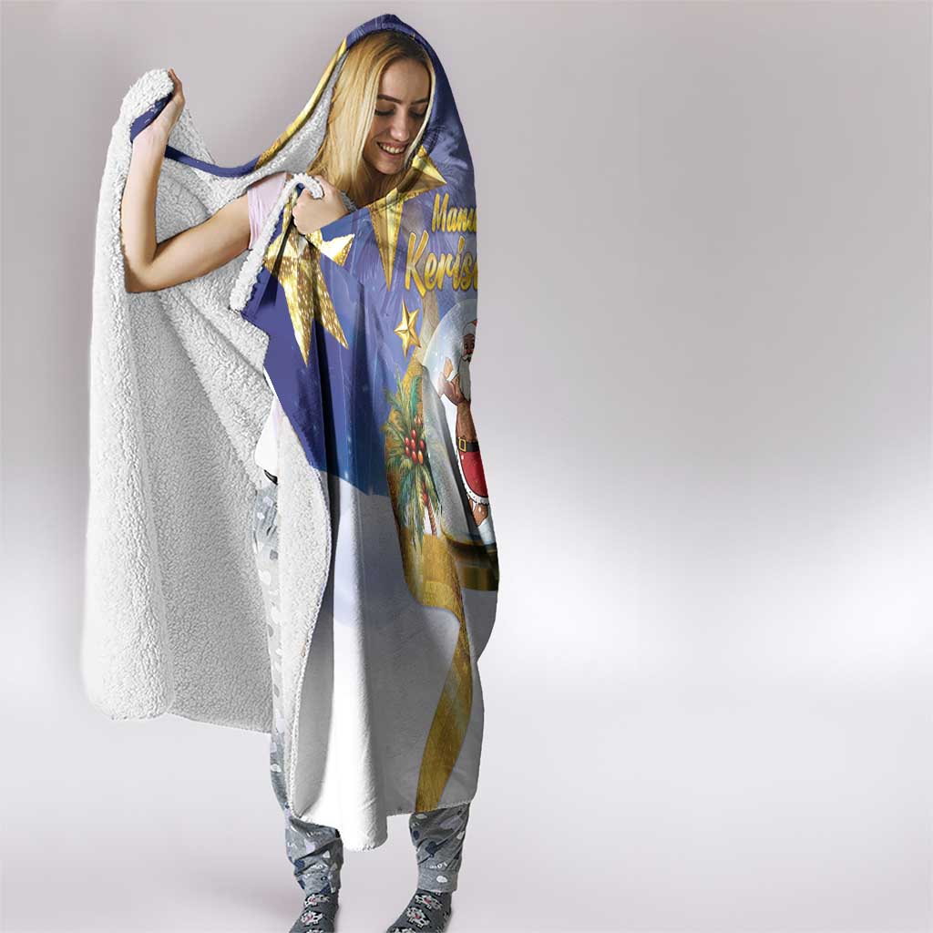 Samoa Christmas Hooded Blanket Snow Globe With Samoan Santa - Polynesian Pride