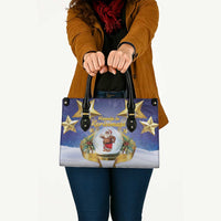 Samoa Christmas Leather Bag Snow Globe With Samoan Santa - Polynesian Pride